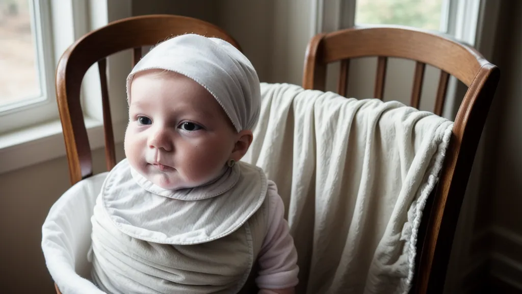 Bavoir en coton qui sèche près du radiateur, détail du quotidien d'une garde à domicile en petite enfance