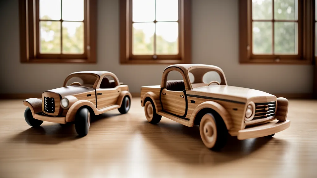 Jouet en bois pour l'éveil du bébé posé sur un parquet ancien, dans le salon d'une assistante maternelle